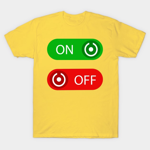 on-off button T-Shirt by demianakistri111